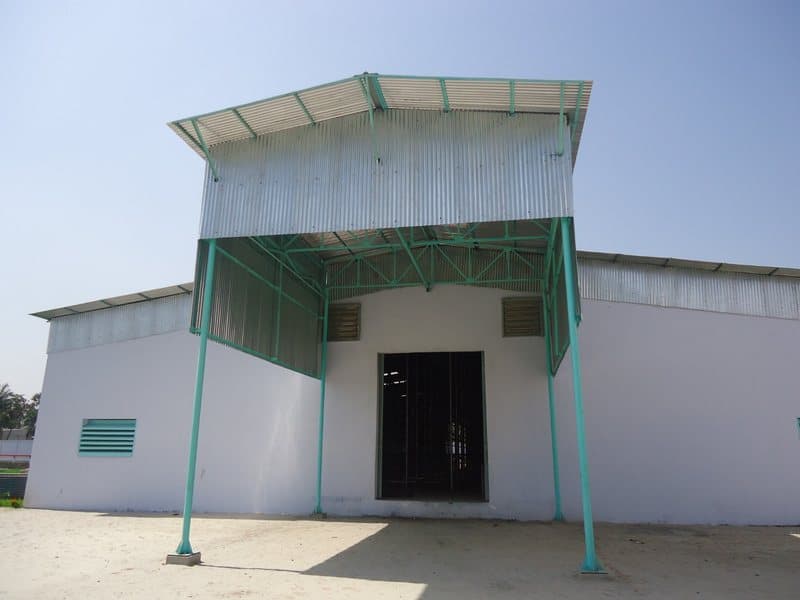 Small steel-roofed building