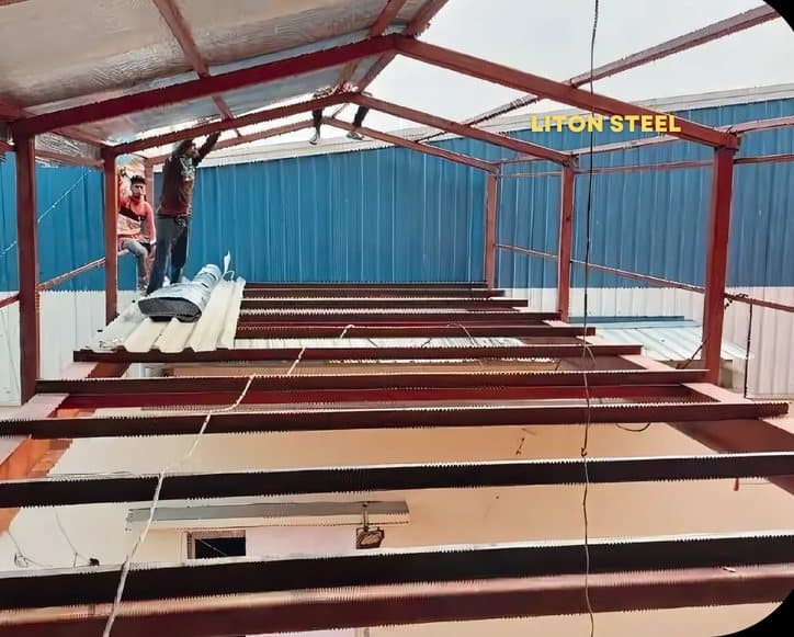 Red Steel Frame Shed